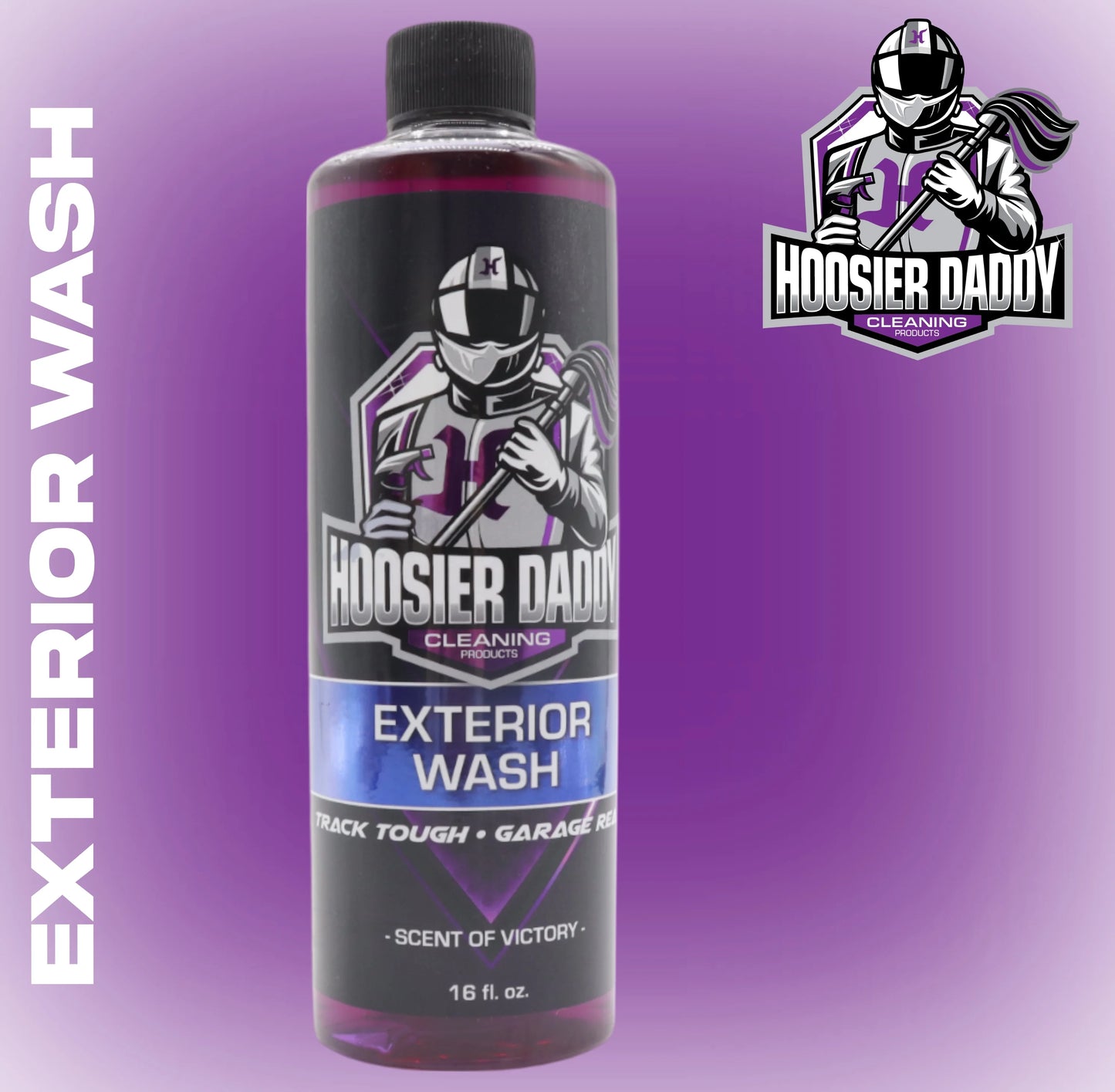 Hoosier Daddy 16oz Car Exterior Cleaner Concentrate - Removes Dirt, Bugs, & Road Grime - Safe for Paint, Glass, & Chrome - Dilutes for Multiple Uses(8-Pack)