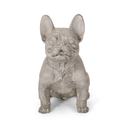 DUOSONG Dog Garden Sculpture Gray Glass Garden & Outdoor Water Fountains