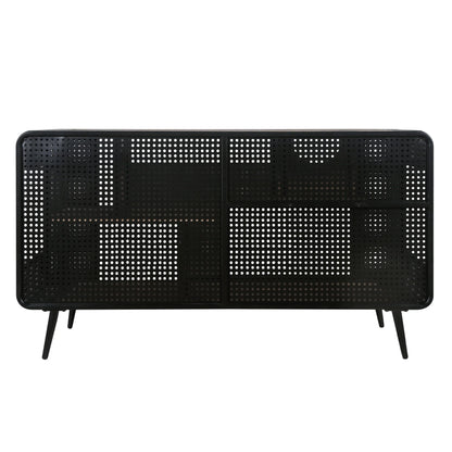 55.12"Spacious Cat House with 2 Sliding Tempered Glass Doors, for Living Room, Bedroom, Hallway, 55.12"L x 22.83"W x 29.92"H Top Board: 110 lbs Load, Cabinet shelf: 60 lbs Load, Black