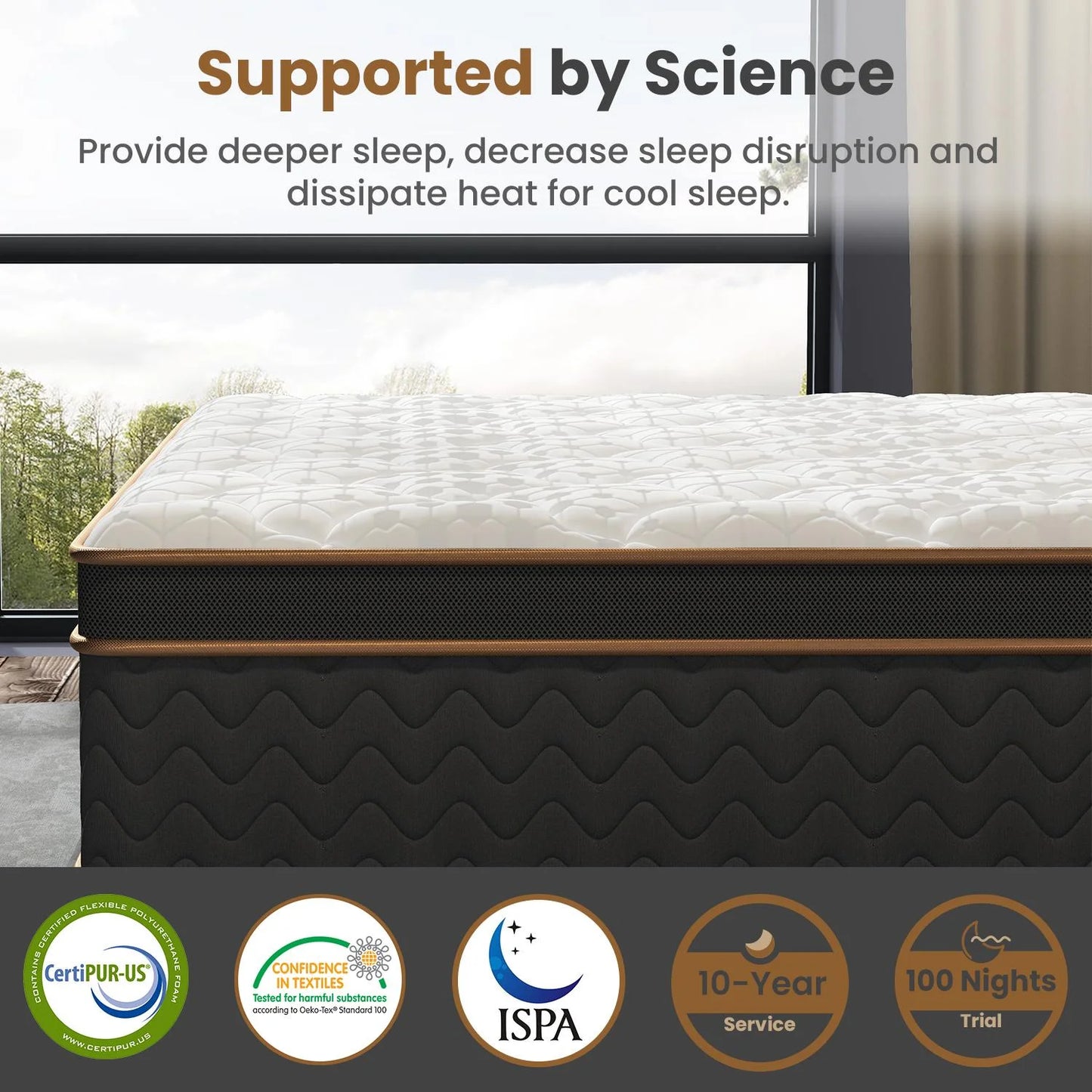 10" Twin Plush Hybrid Mattresses with Independently Encased Coils & Gel Memory Foam, Fiberglass-Free, Motion Isolation-Edge Support, Mattress in a Box, CertiPUR-US Certified
