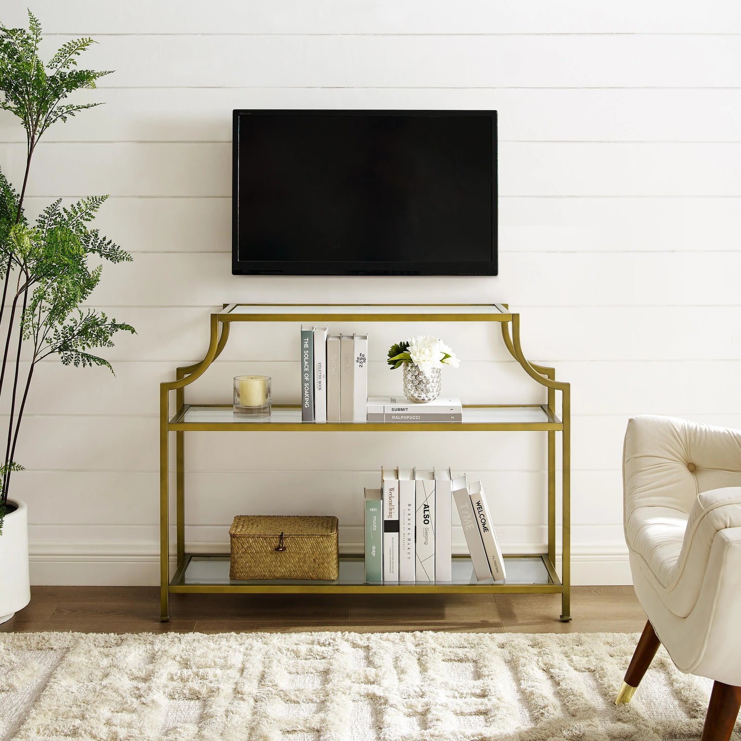 Crosley Furniture Aimee Glass Console Table