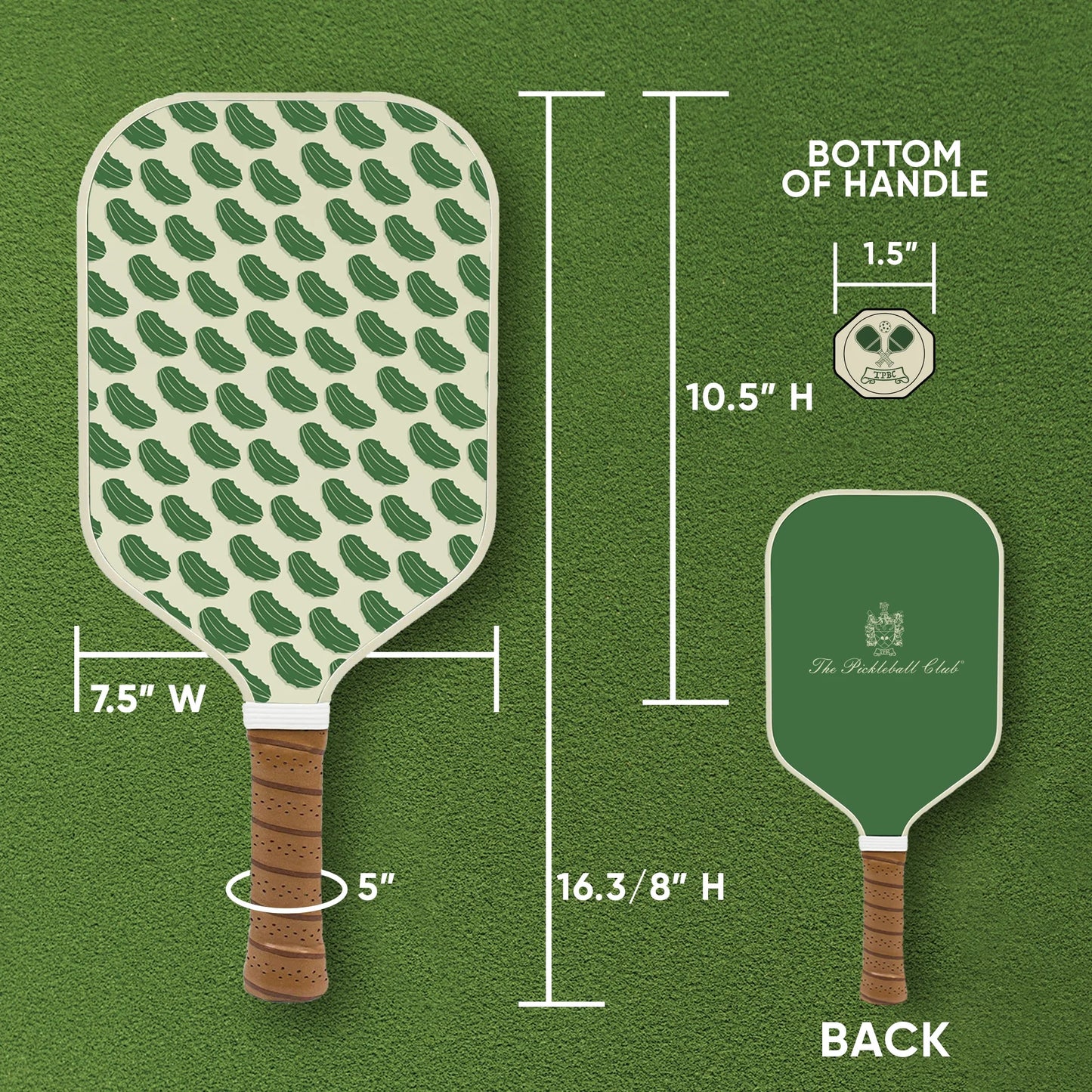 The Pickleball Club - Exclusive, Signature, Pickleball Paddle | Fiberglass Surface with High Grit & Spin | Composite Honeycomb Core, Lightweight | Extended Handle, Pickleball & Travel Bag