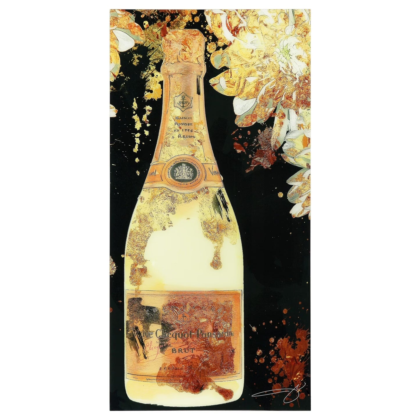 Empire Art Direct Blue Splash Frameless Free Floating Tempered Glass Panel Graphic Wall Art, 72" x 36", Ready to Hang