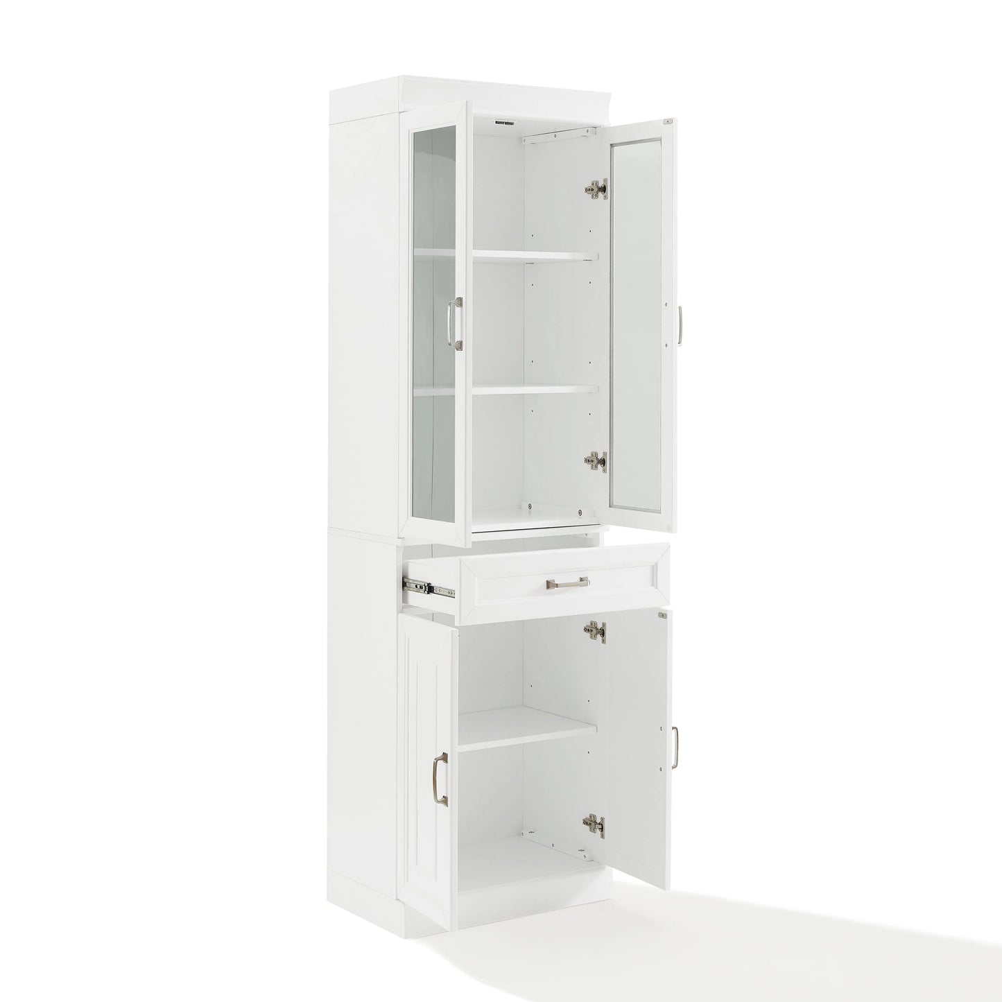 Crosley Brands Stanton 2Pc Glass Door Pantry Set White - 2 Pantries