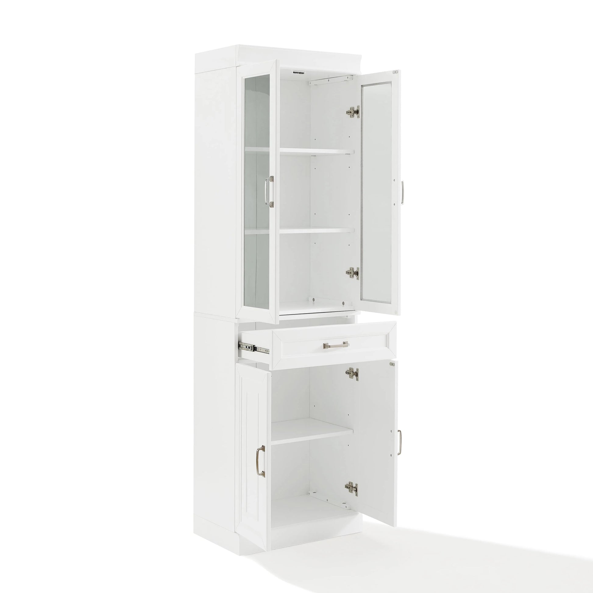 Crosley Brands Stanton 2Pc Glass Door Pantry Set White - 2 Pantries