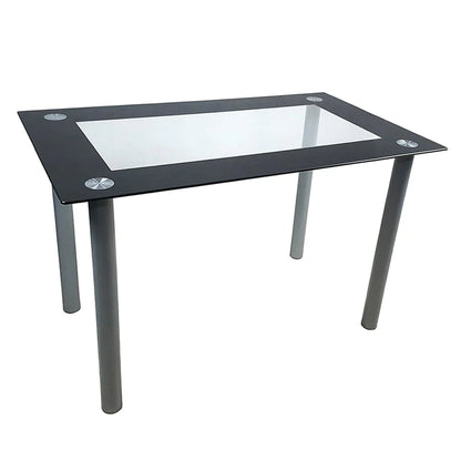 Wilitto 110cm Dining Table Tempered Glass Dining Table(only table)