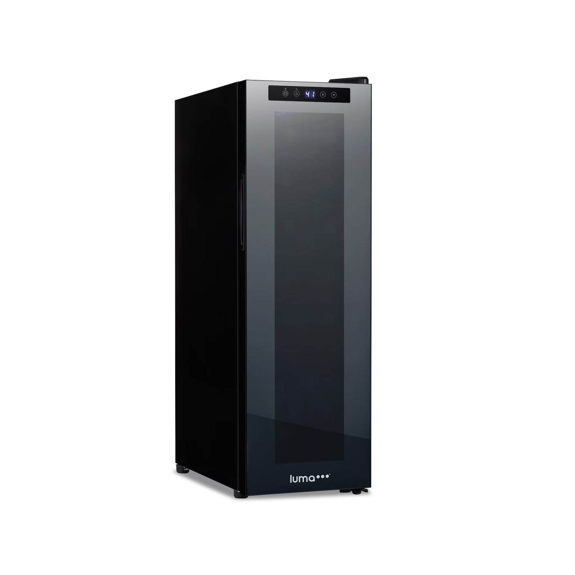 Luma Shadow Series Wine Cooler Refrigerator 16 Bottle, Freestanding Mirrored Wine Fridge with Double-Layer Tempered Glass Door & Compressor Cooling for Reds, Whites, and Sparkling Wine
