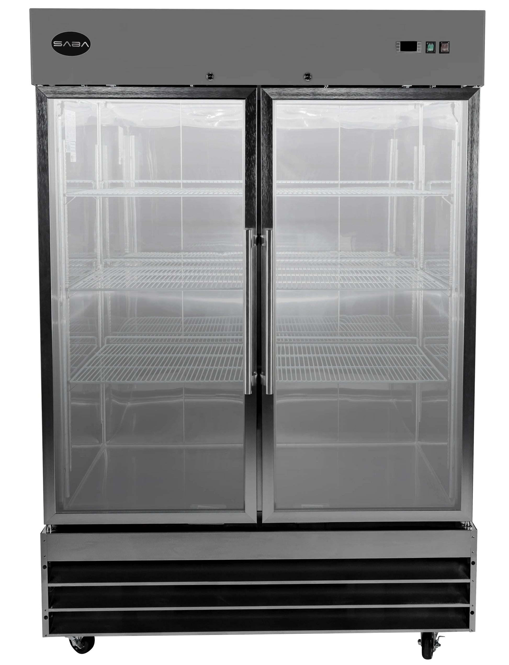 Heavy Duty Commercial 47 cu ft Stainless Steel Glass Door Reach-In Freezer (2 Door)