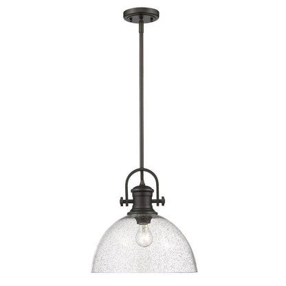 Hines 1 Light Pendant in Chrome with Seeded Glass