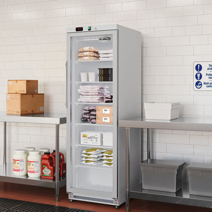 12 Cu. ft. Commercial Freezer with Glass Door in Stainless Steel - Manual Defrost (KM-FMD12SGD)