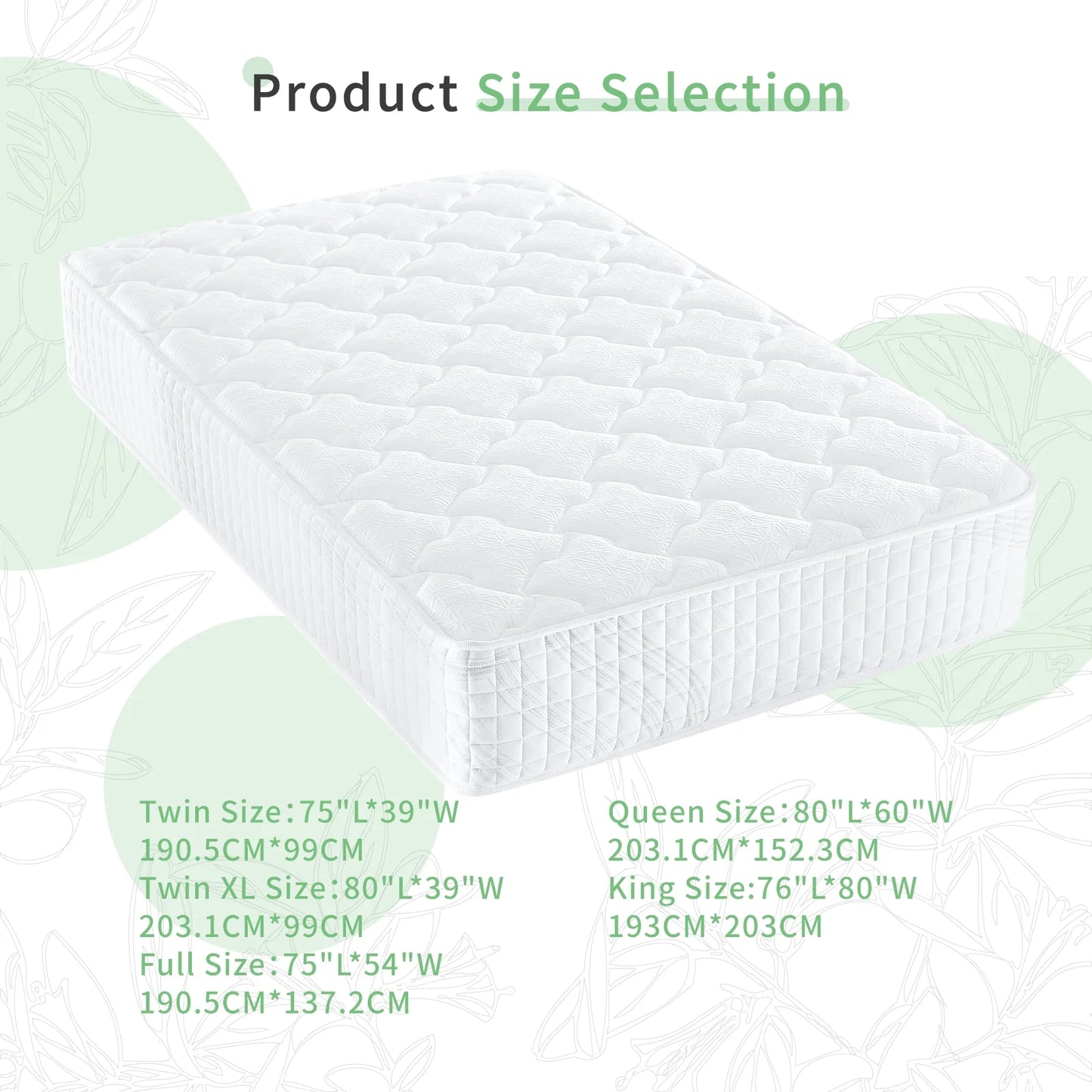 VFD 10 inch Hybrid Mattress, Twin, Fiberglass Free, Medium Firmness, Durable Support, Certified Safe Foams Fabric, Mattress in a Box, White