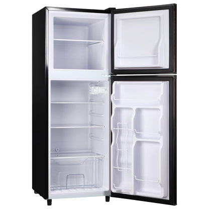 2 Door Mini Fridge with Freezer,4.5 Cu.ft.,5 Adjustable Thermostat & 4 Removable Glass Shelves