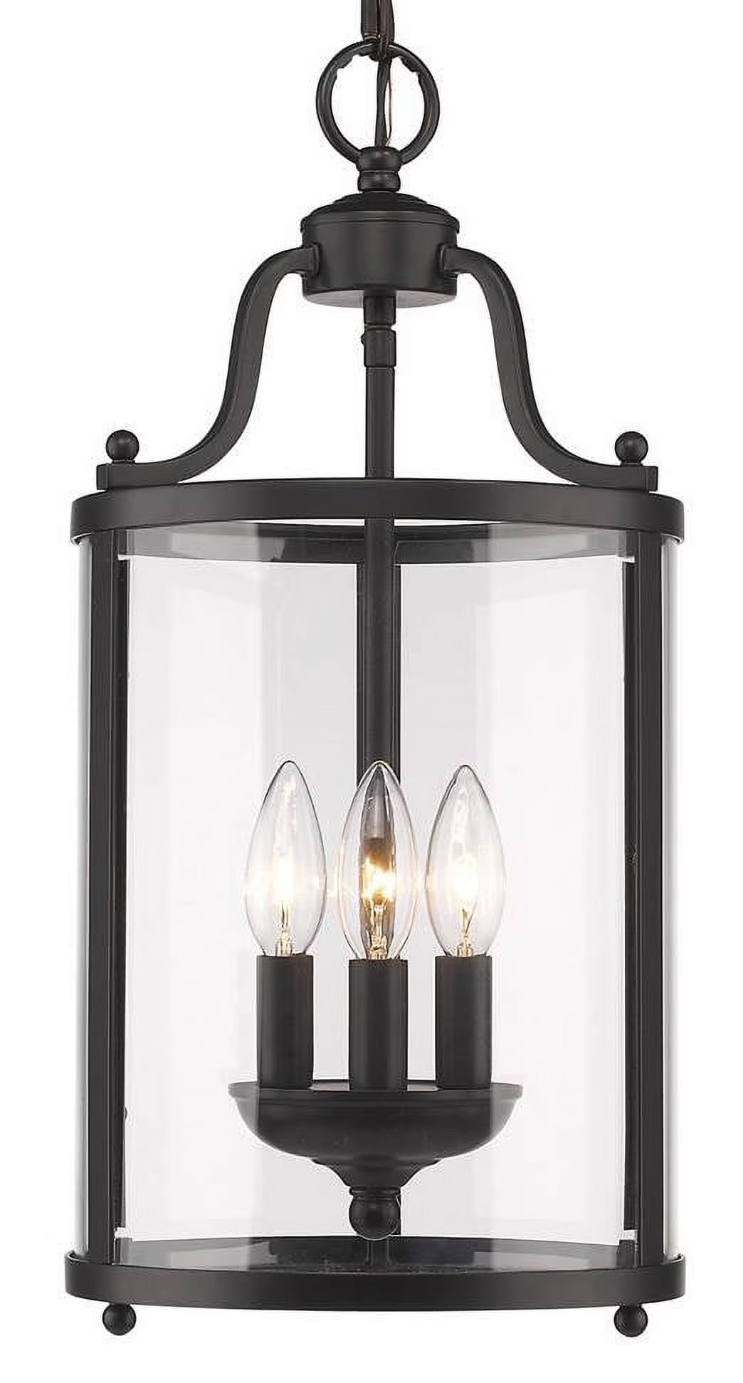 Payton 3-Light Pendant in Rubbed Bronze and Clear Glass