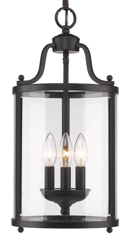 Payton 3-Light Pendant in Rubbed Bronze and Clear Glass