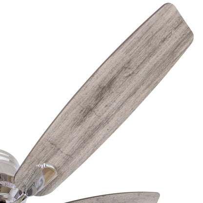 Parrot Uncle 52" Classic 5-Blade Glass Low Profile Ceiling Fan Chandelier with Remote Chrome Chrome Brushed