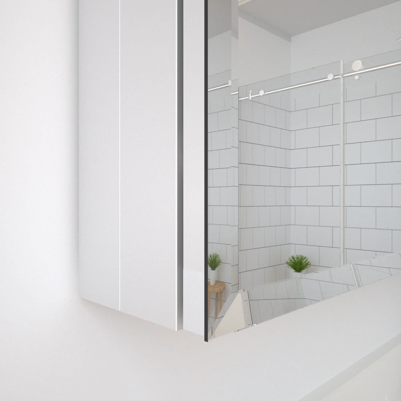 Taimei 48" W x 36" H x 4°?D Aluminum Medicine Cabinet with Three(3) Frameless Beveled Mirror Doors, Interior Mirrors,Color Satin, Adjustable 3 Glass Shelves, Soft Closure. By: FOCA US