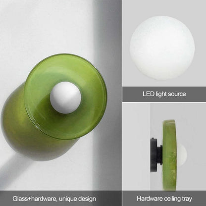 Arturesthome Modern Glass Semi Flush Mount Ceiling Light Fixture
