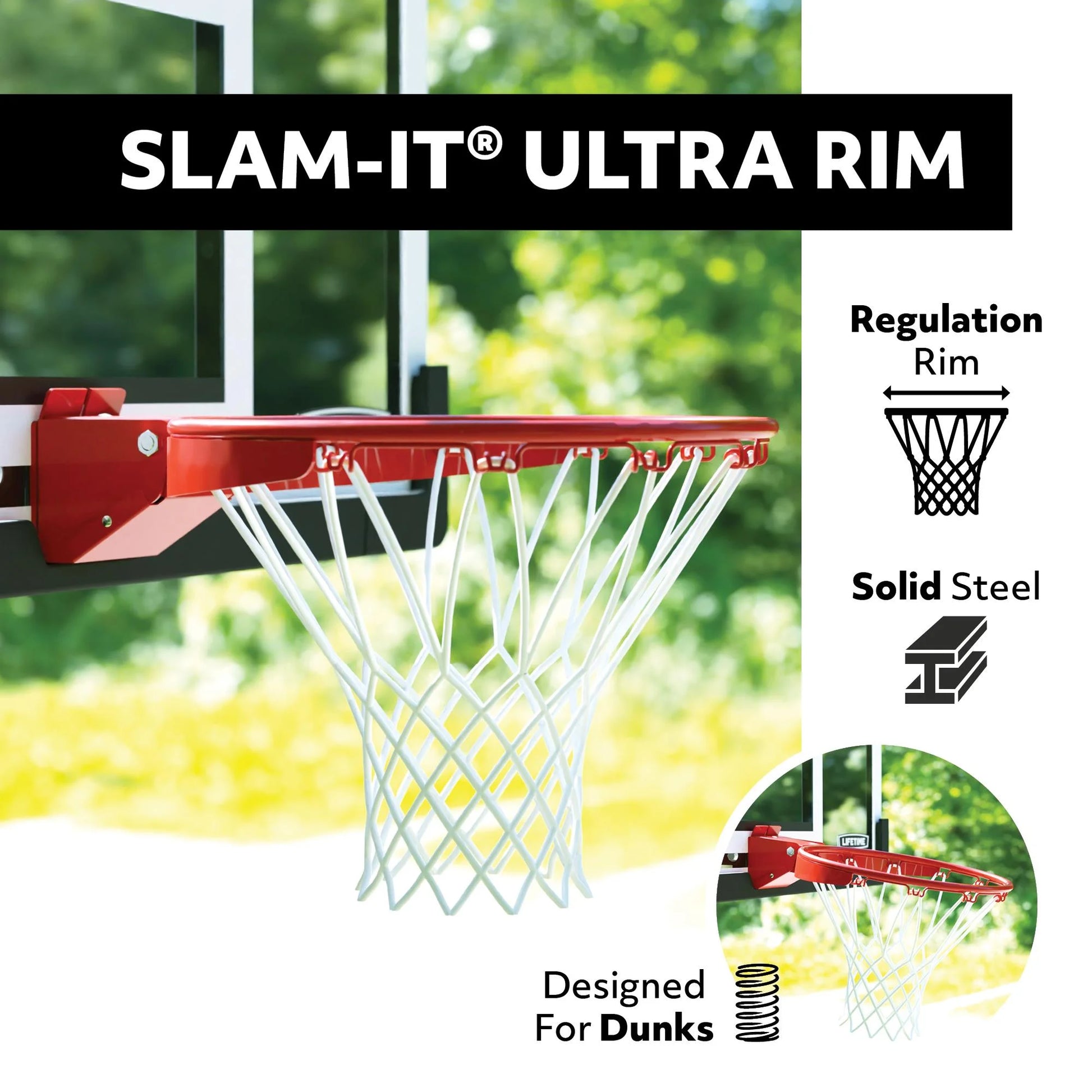 Lifetime Adjustable Height 50" x 33" Tempered Glass Basketball System