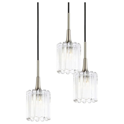 Woodbridge Lighting Regent Park 5Lt Glass Chandelier in Satin Nickel/Swizzle