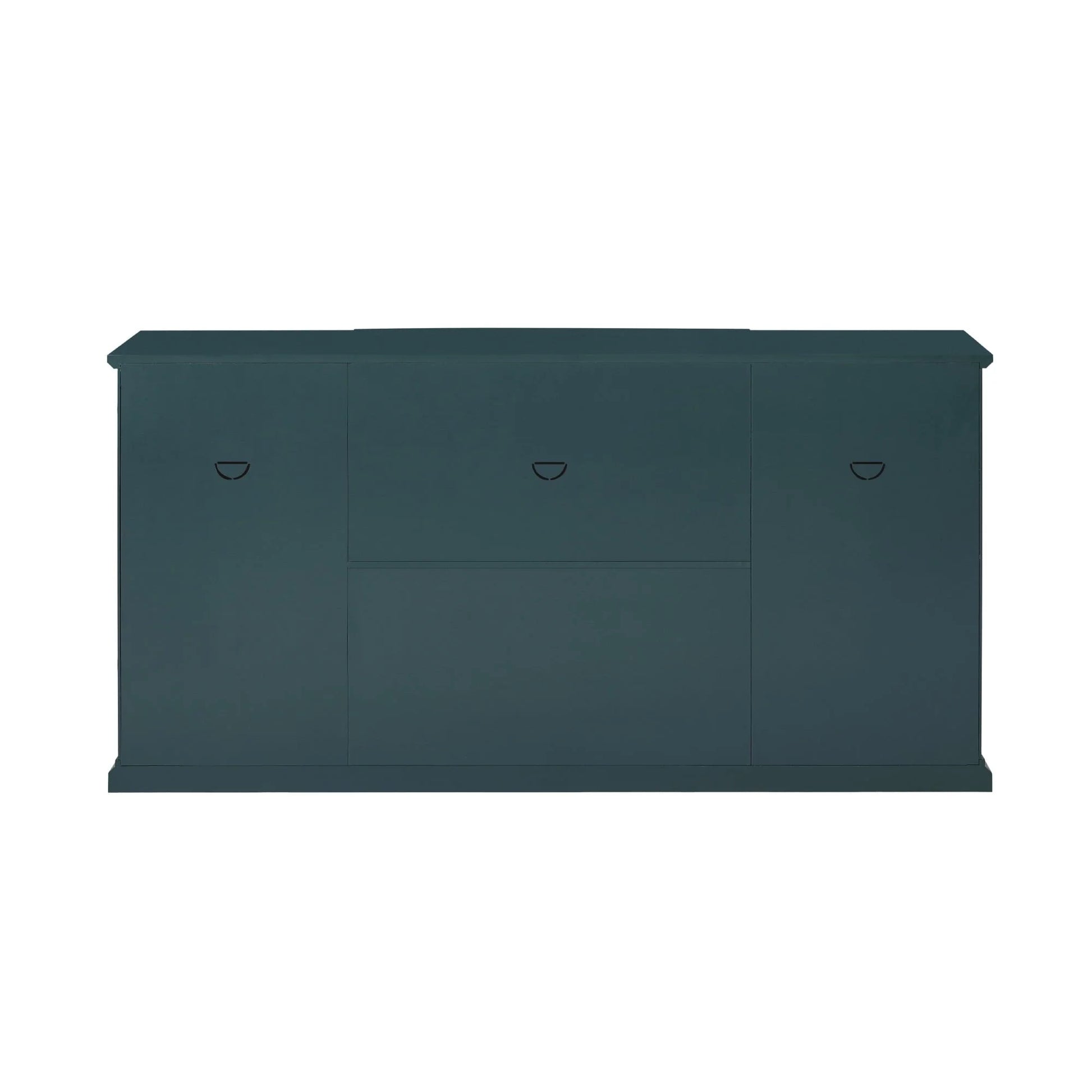 Walker Edison Classic Tiered-Front Trellis Glass Door Sideboard/TV Stand for TVs up to 65", Dark Teal