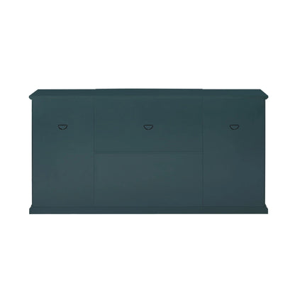 Walker Edison Classic Tiered-Front Trellis Glass Door Sideboard/TV Stand for TVs up to 65", Dark Teal