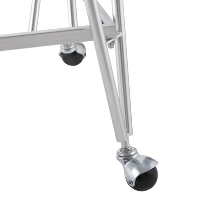 Linon 2-Tier Mobile Metal & Glass Bar Cart, 32.5" H, Chrome