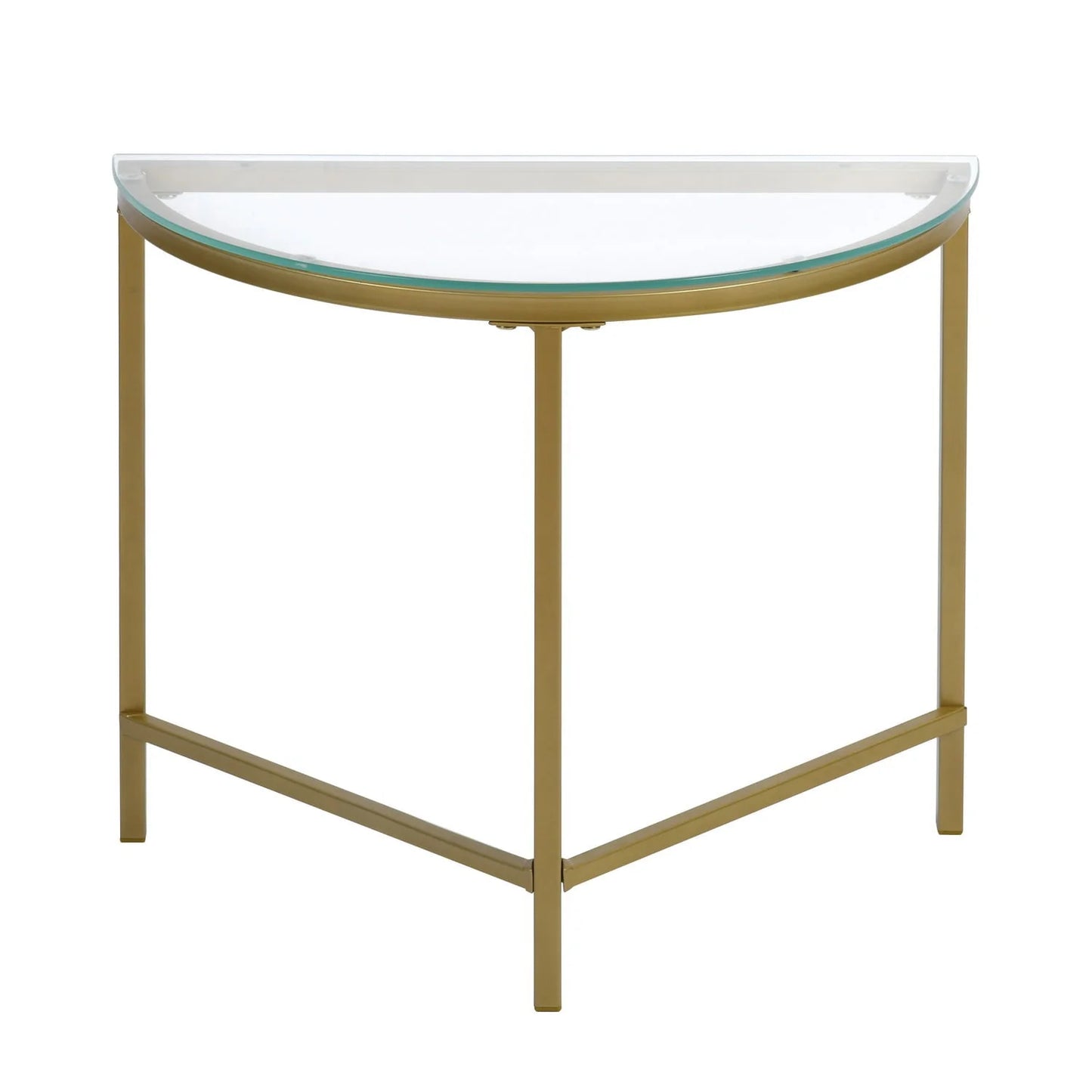Homy Casa Glass Gold Coffee Table 2-Piece Table Set, Round Glass Nesting Table with Gold Frame for Living Room