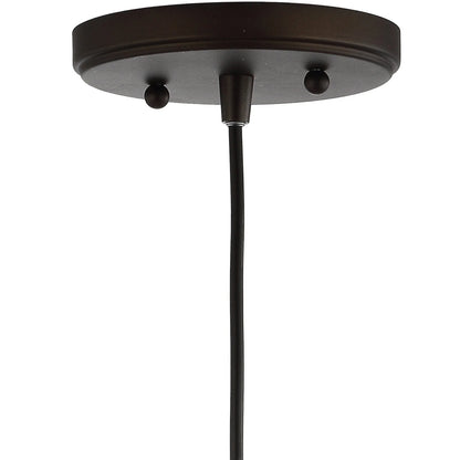 JONATHAN Y Bleecker 7.75" Metal/Glass Globe LED Pendant, White/Oil Rubbed Bronze