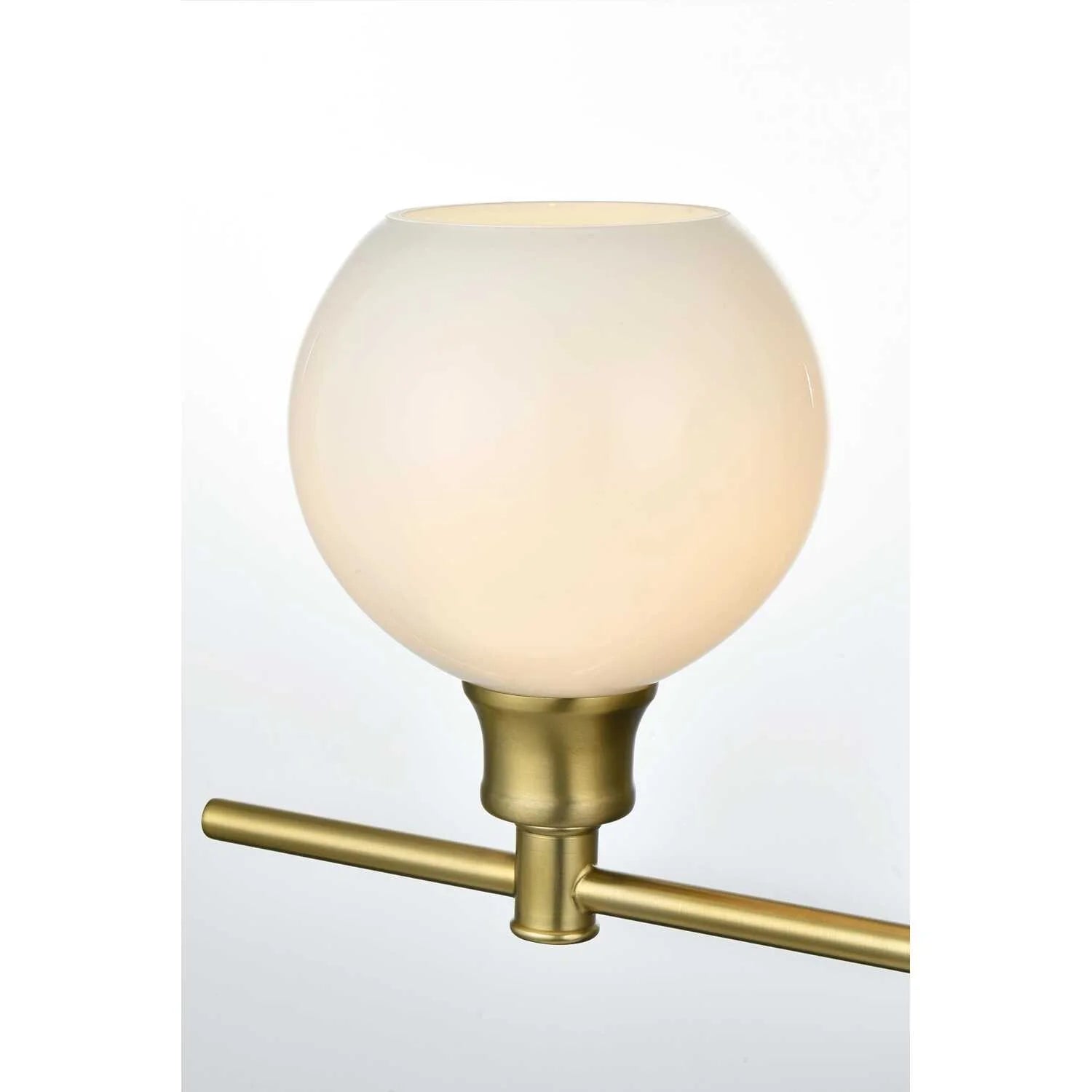 Collier 4 light Brass and Frosted white glass Wall sconce