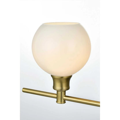 Collier 4 light Brass and Frosted white glass Wall sconce