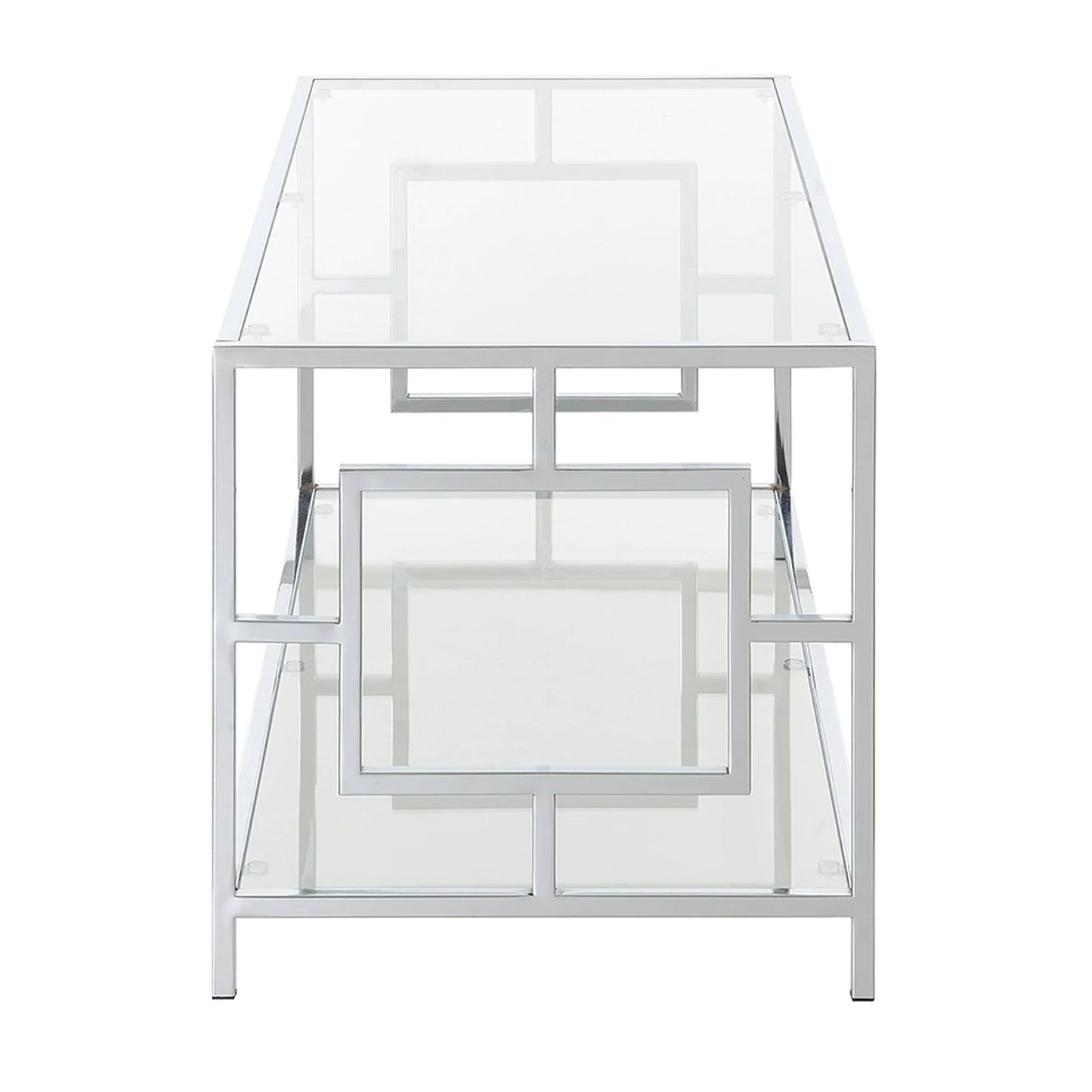 Convenience Concepts Town Square Coffee Table, Clear Glass/Chrome Frame