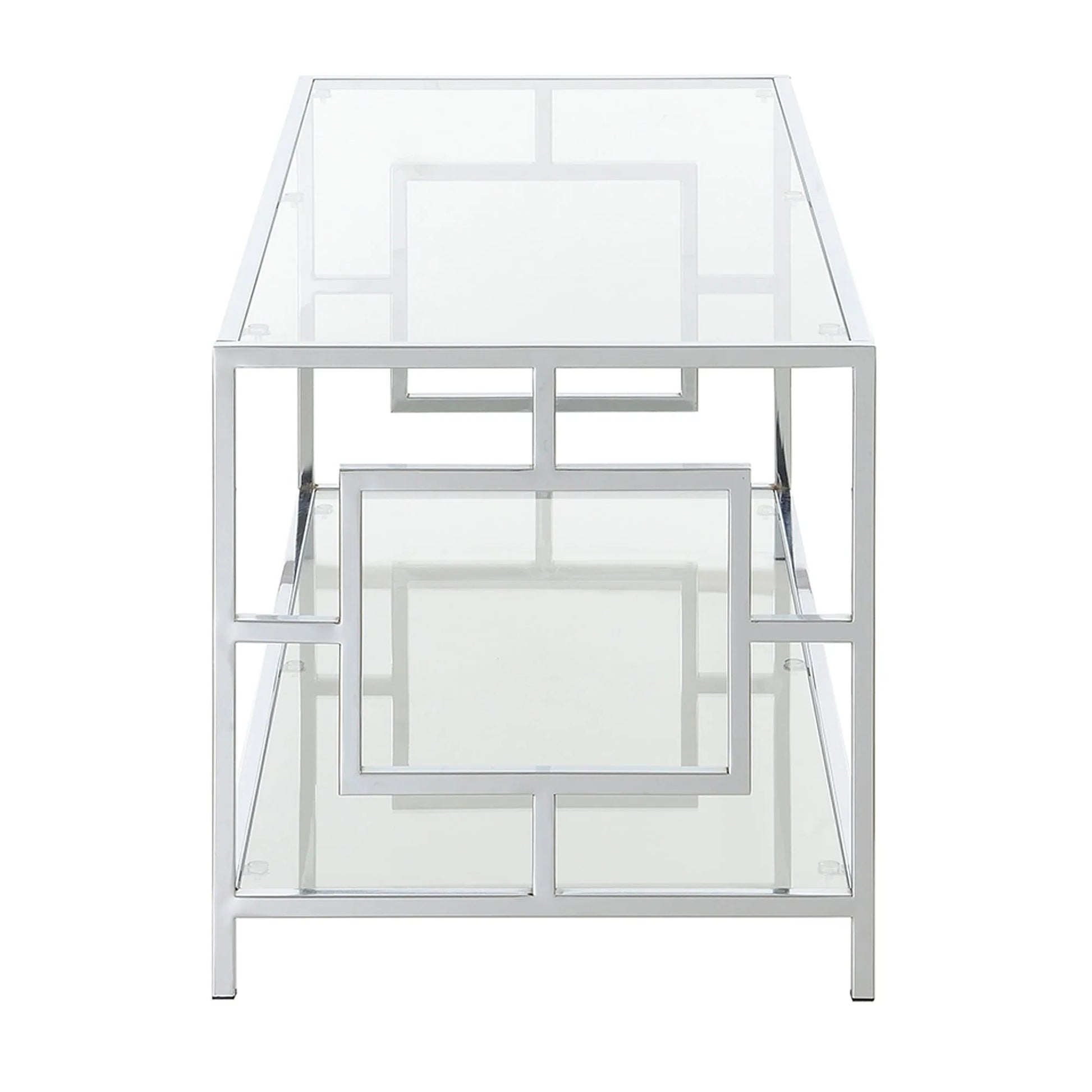 Convenience Concepts Town Square Coffee Table, Clear Glass/Chrome Frame