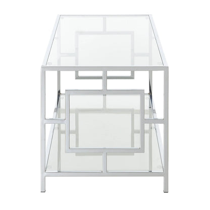 Convenience Concepts Town Square Coffee Table, Clear Glass/Chrome Frame