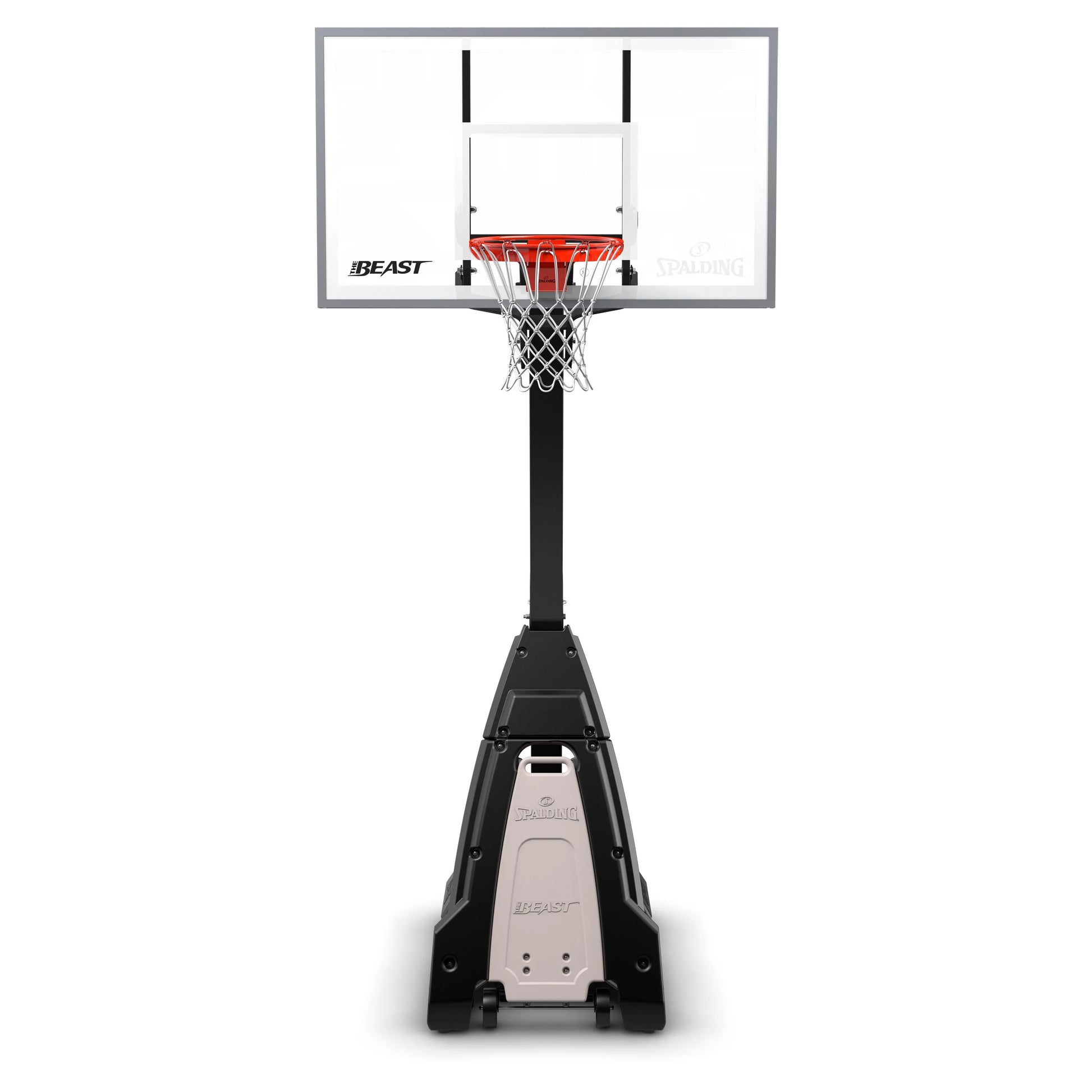 Spalding the Beast 7.5ft - 10ft Adjustable Height 60" Glass Portable Basketball System (Adult)