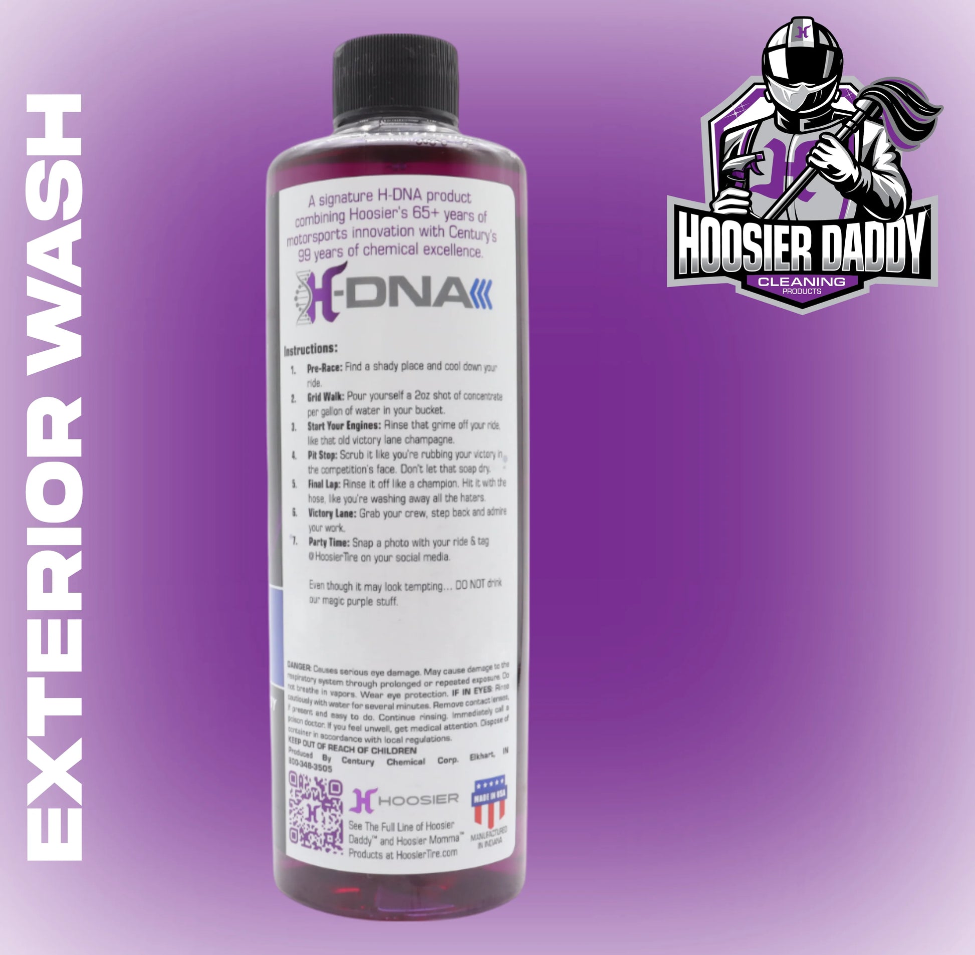 Hoosier Daddy 16oz Car Exterior Cleaner Concentrate - Removes Dirt, Bugs, & Road Grime - Safe for Paint, Glass, & Chrome - Dilutes for Multiple Uses(12-Pack)