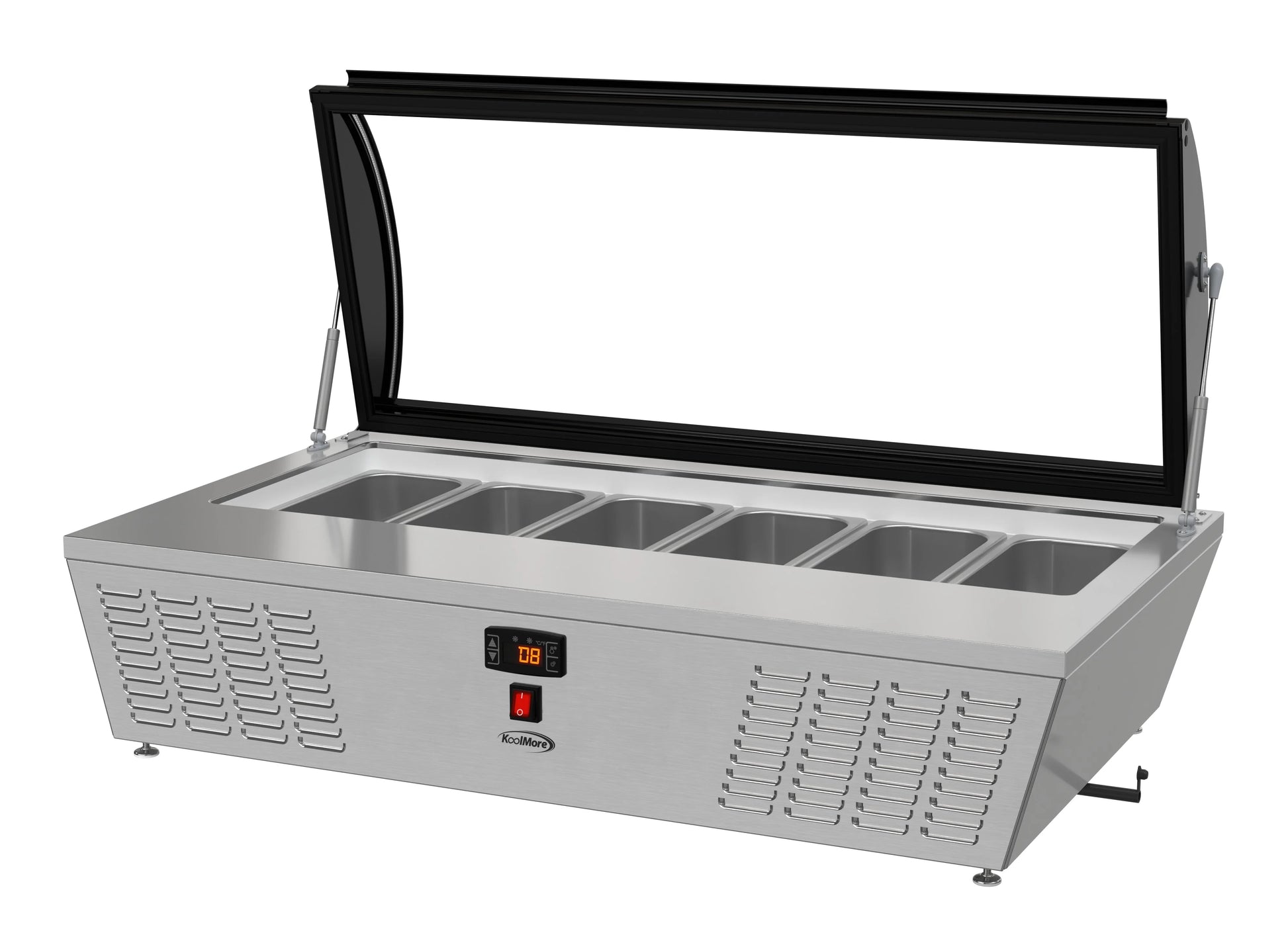 45 in. Countertop Ice Cream Display Freezer with Curved Glass Top and 6 Pans
