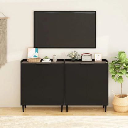 Lamerge Bar Cabinet, Black Industrial Bar Cabinet for Wine Glasses and Glasses, 37 Inch with Removable Wine Rack for Kitchen, Living Room Black