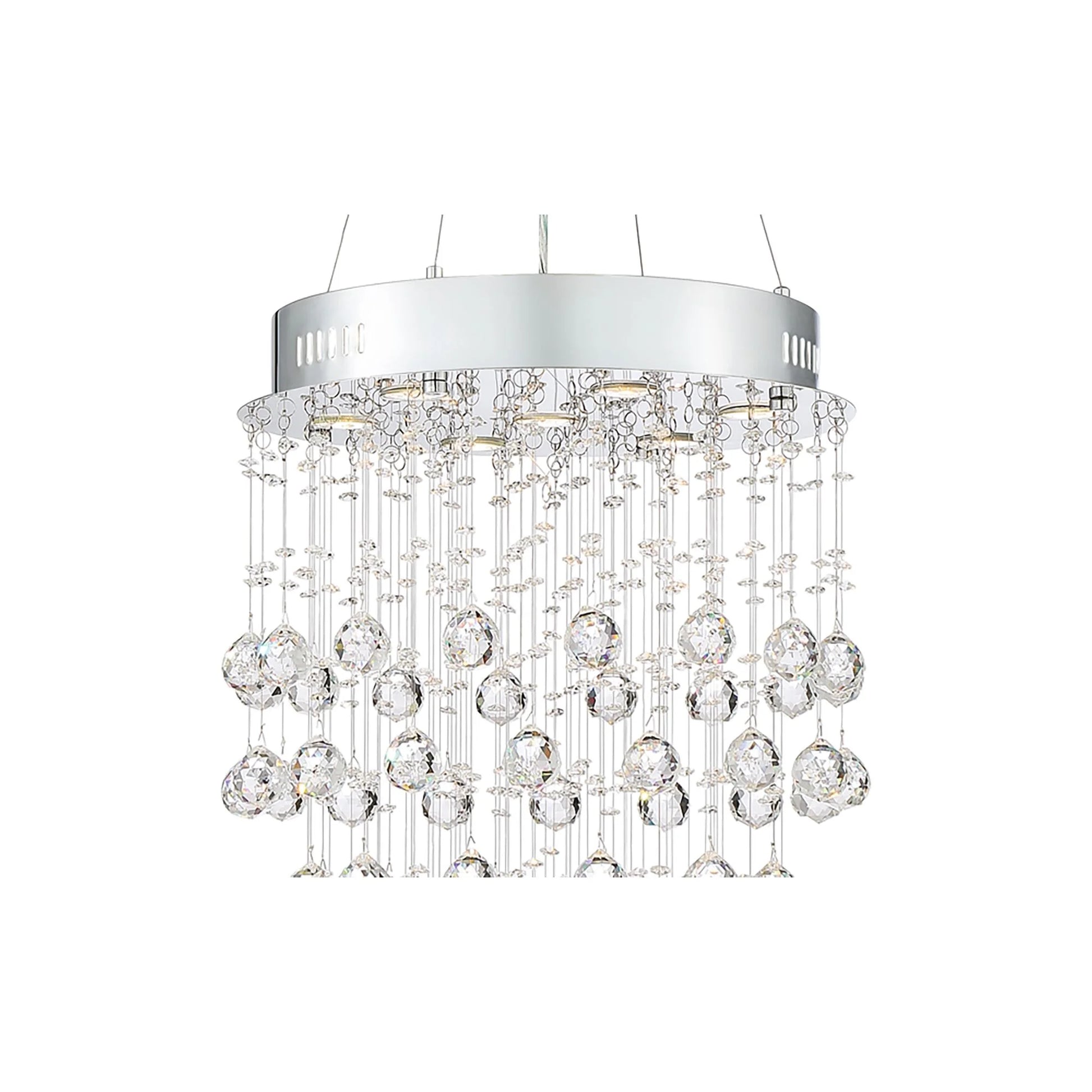 Vienna Full Spectrum Aida Chrome Chandelier Lighting 18" Wide Modern Pouring Crystal Glass Globes 7-Light Fixture for Dining Room House Kitchen Island