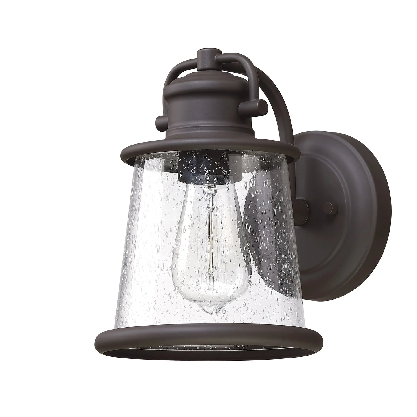 Dark Bronze Outdoor Light Fixture Wall Mount for Porch, House, Doorway, Hallway, Exterior with Seeded Glass Shade