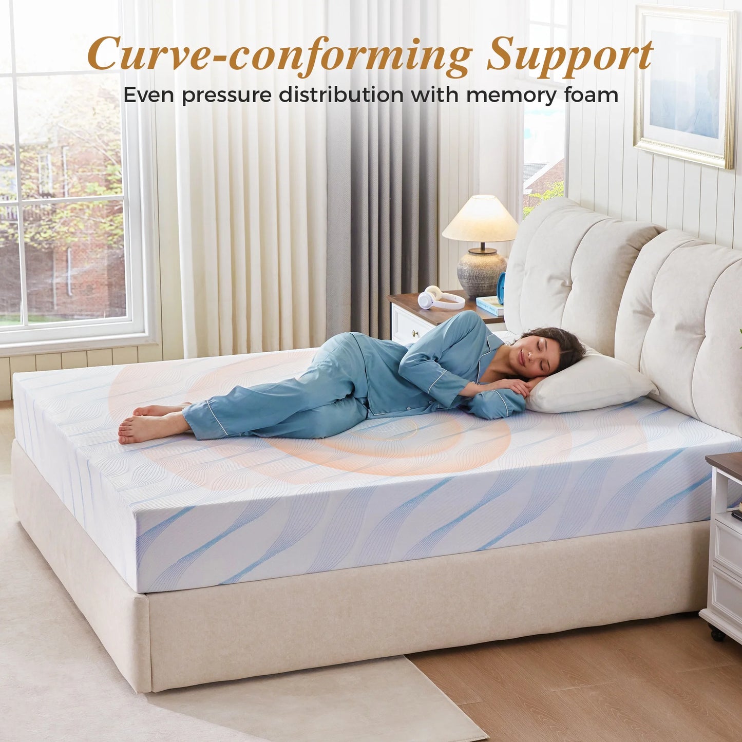 Sailvan Memory Foam Mattress in a Box ,10 Inch Full size Mattress,Medium Firm, Zoned Pressure Relief, Fiberglass free,Certified Safe Foams & Fabric