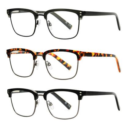 Design Optics by Foster Grant #814 Modern Club Reading Glasses, 3-pack
