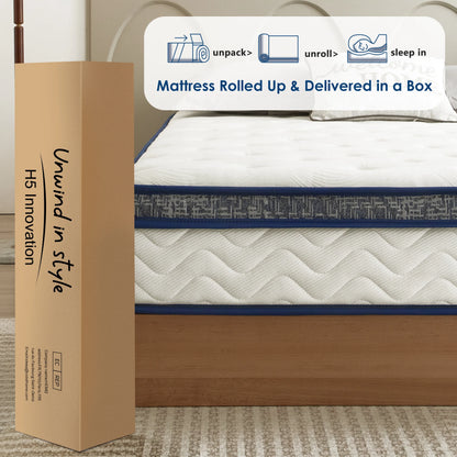 Soges Twin Size 10 Inch Hypoallergenic Hybrid Mattress, Breathable Medium Firm Mattress, Fiberglass Free Cooling Mattress, Individual Pocket Spring Mattress, Mattress in A Box, CertiPUR-US