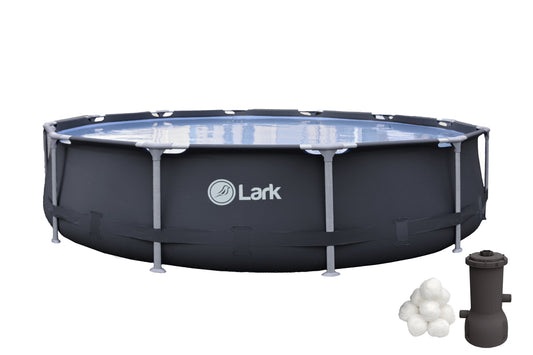 Lark Rustproof 12' ft. x 30" inch Fiberglass Frame Backyard Above Ground Swimming Pool with 530-Gallon Filtration Pump