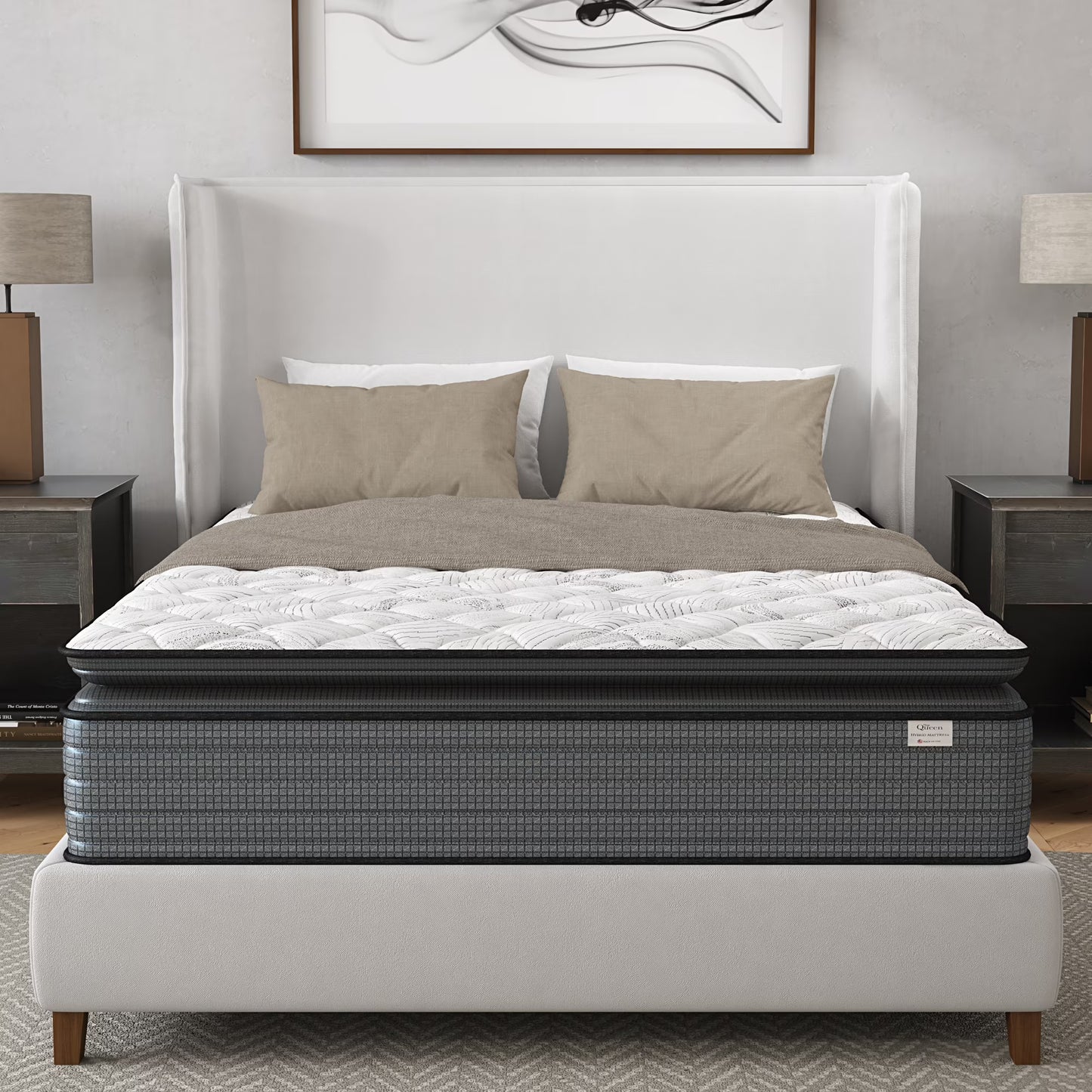 NapQueen Isabella 14'', Queen Hybrid Pillow Top Mattress, Fiberglass-Free, Adult