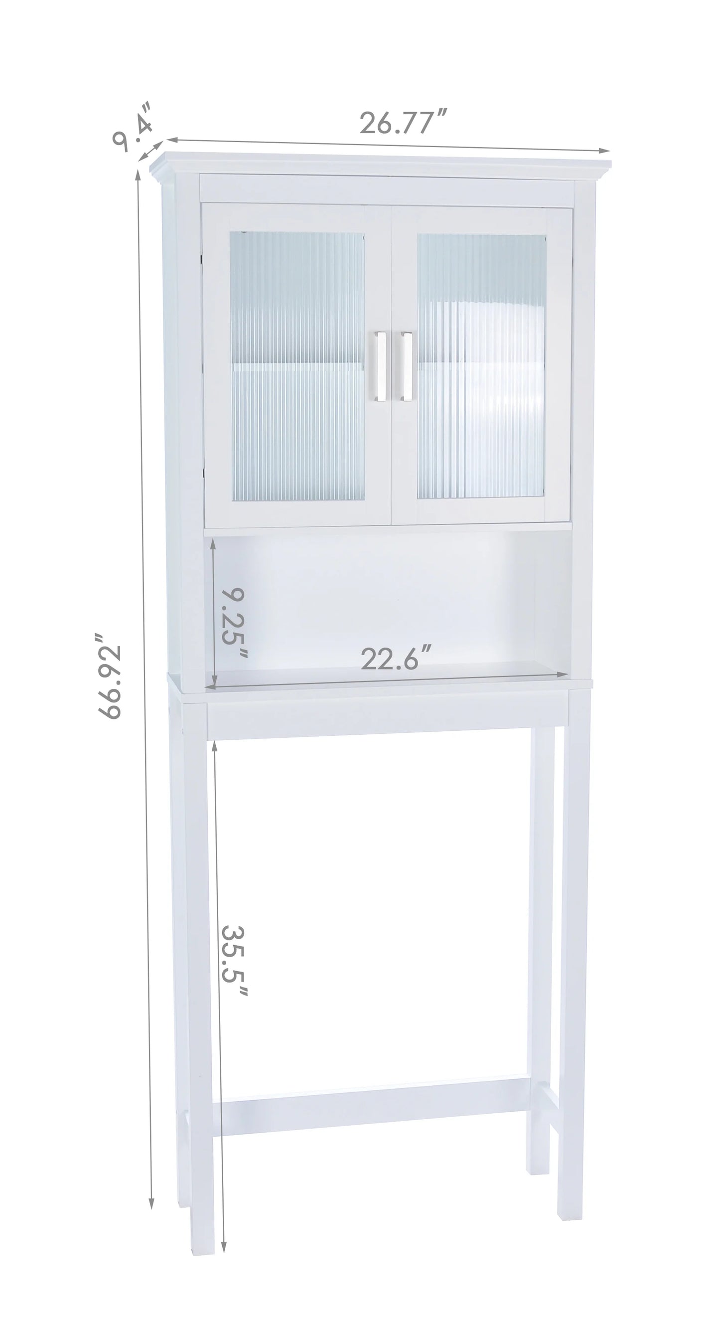 Spirich Bathroom Cabinets over the Toilet Shelf, Freestanding Space Saver Organizer with Tempered Glass for Bathroom White