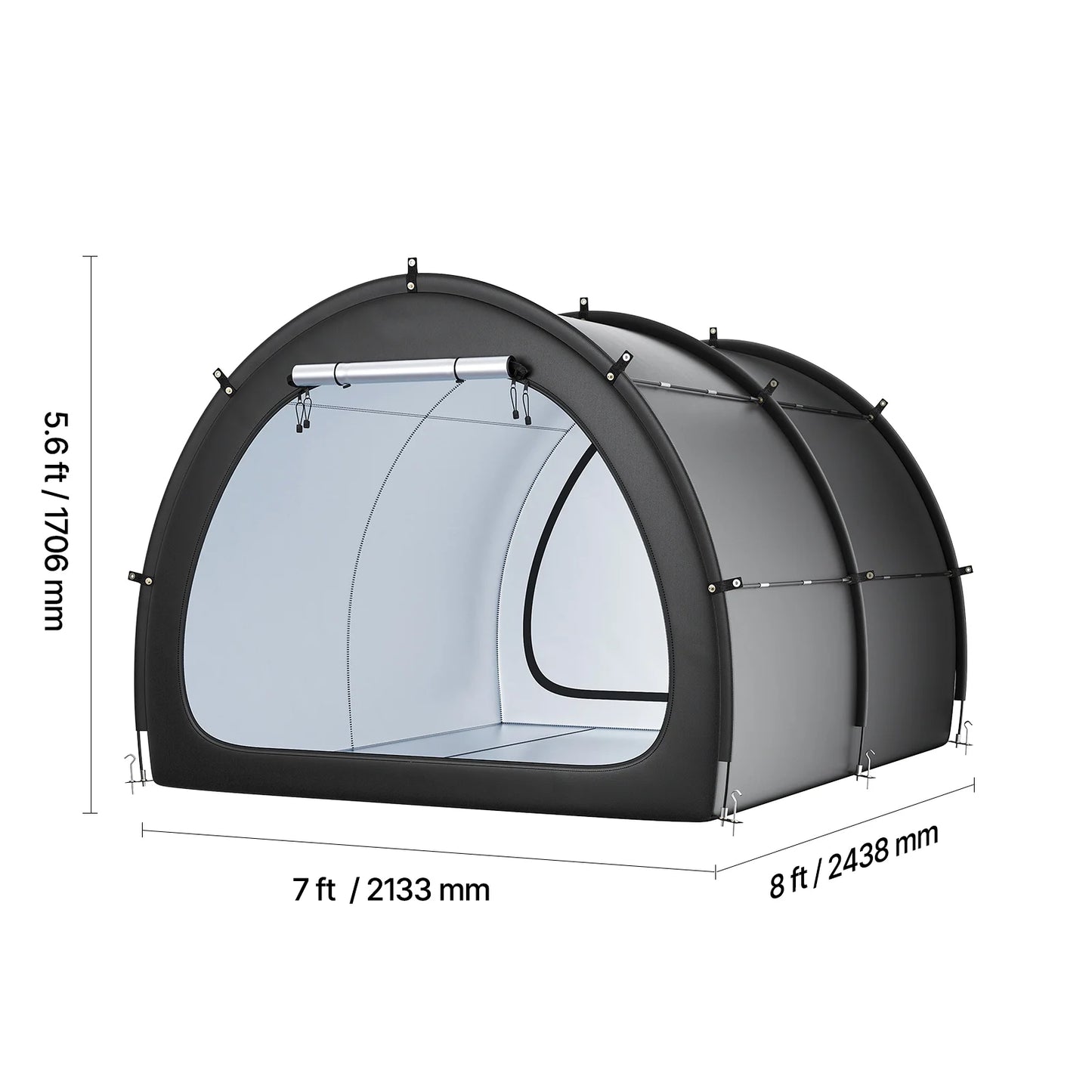 KFFKFF Outdoor Bike Storage Tent, Holds 5 Bicycles, Spacious and Ventilated with Waterproof Design, Durable Fiberglass Frame & Dual Zippers, Suitable for Bicycles