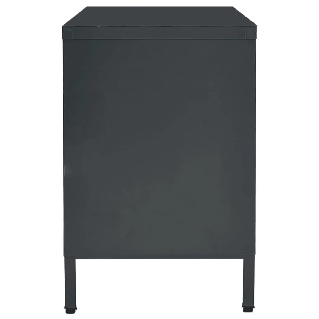 vidaXL TV Stand TV Console Sideboard TV Unit Home Media Unit Steel and Glass