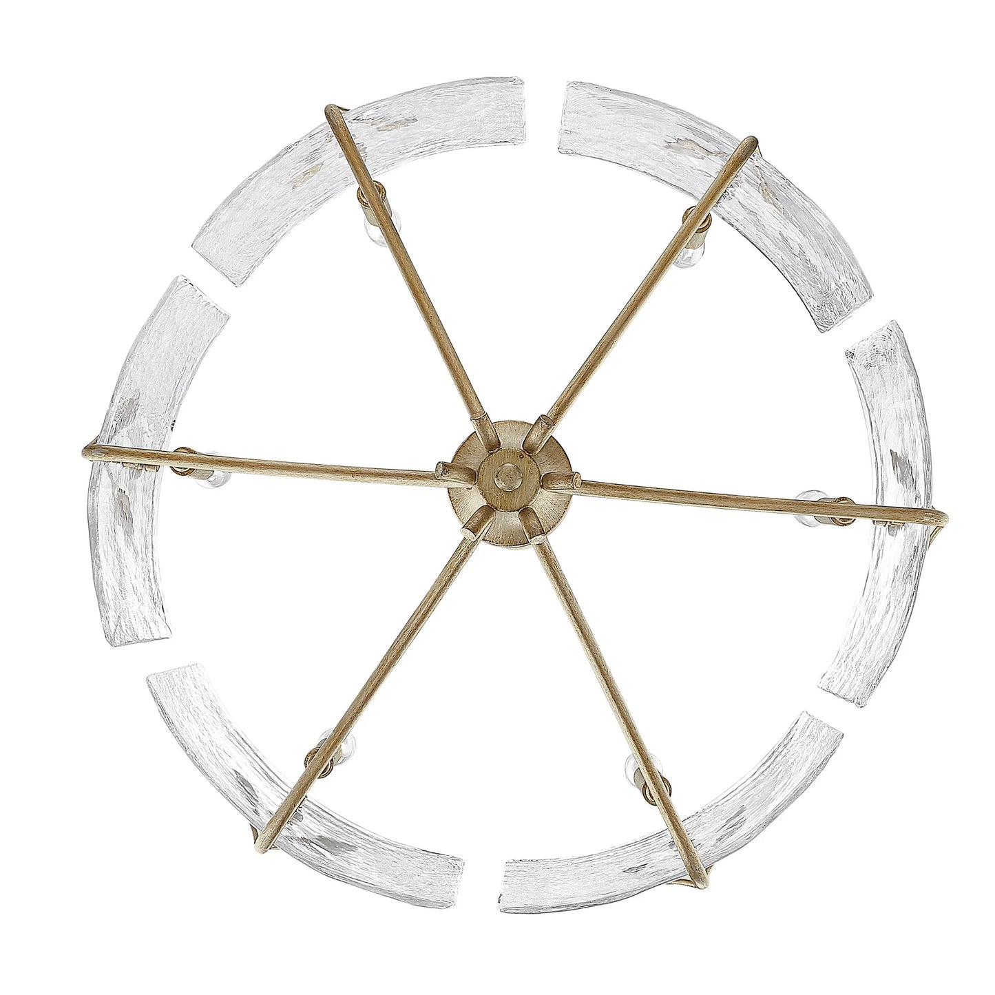 Calla 6-Light Chandelier in Natural Black with Hammered Water Glass