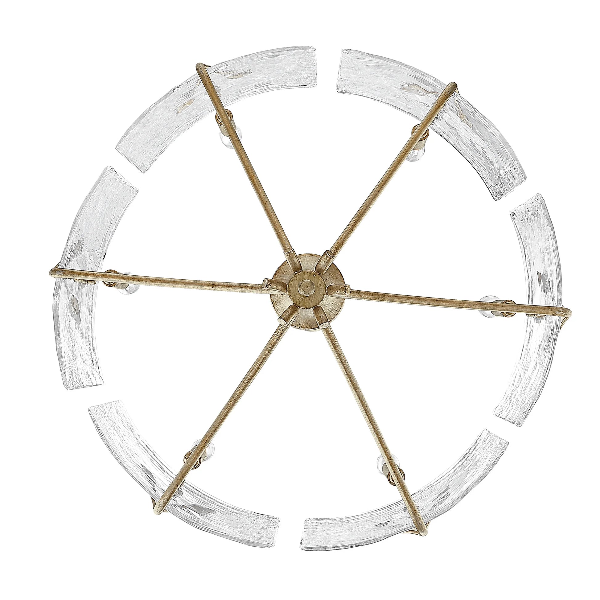 Calla 6-Light Chandelier in Natural Black with Hammered Water Glass