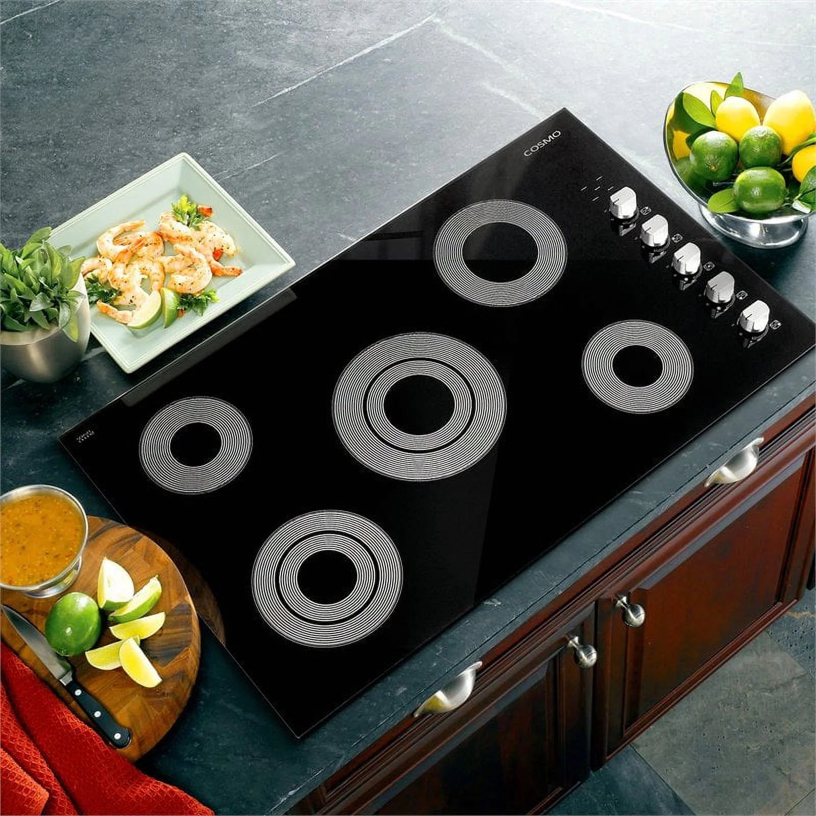 Cosmo COS-365ECC 36 in. Drop-In Electric Black Ceramic Glass Cooktop